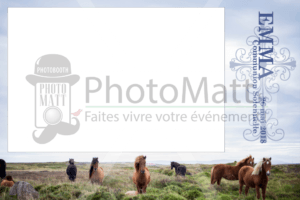 Thème photobooth borne photo selfie photomatt cheval communion paysage