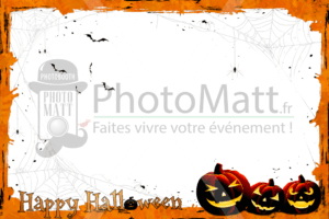 Thème photobooth borne photo selfie photomatt halloween citrouilles araignées fête