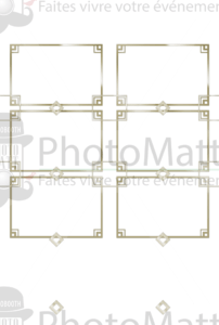 Thème photobooth borne photo selfie photomatt cadres dorés dorure art déco mariage